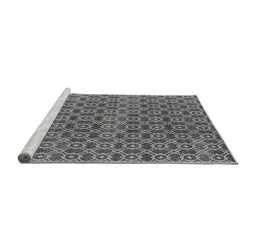 Sideview of Machine Washable Oriental Gray Industrial Rug, wshurb459gry