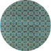 Round Oriental Light Blue Industrial Rug, urb459lblu