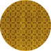 Round Oriental Yellow Industrial Rug, urb459yw