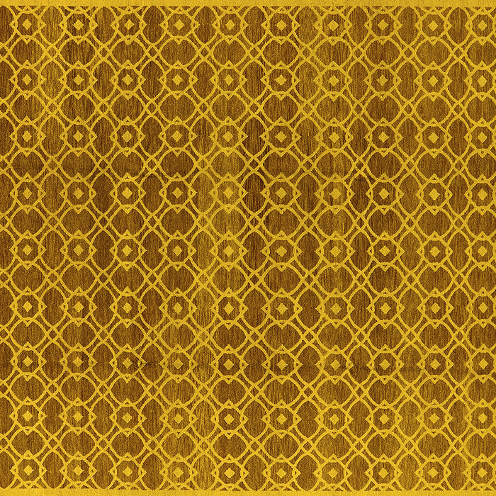 Square Machine Washable Oriental Yellow Industrial Rug, wshurb459yw