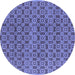 Round Oriental Blue Industrial Rug, urb459blu