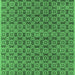 Square Machine Washable Oriental Emerald Green Industrial Area Rugs, wshurb459emgrn