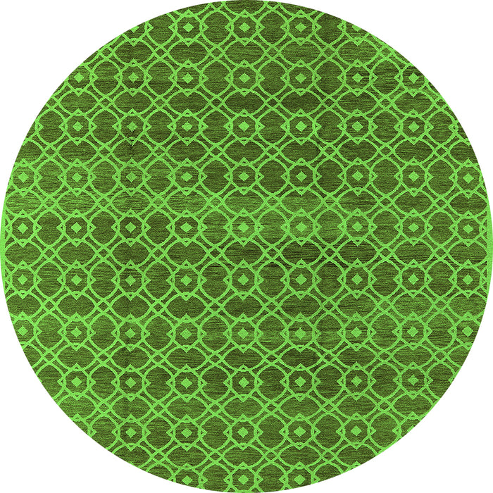 Round Oriental Green Industrial Rug, urb459grn