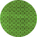 Round Oriental Green Industrial Rug, urb459grn