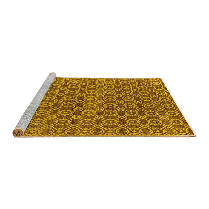 Sideview of Machine Washable Oriental Yellow Industrial Rug, wshurb459yw