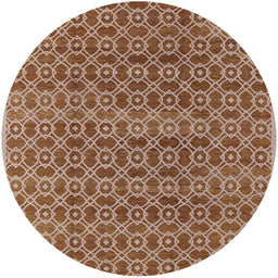 Round Machine Washable Industrial Modern Mahogany Brown Rug, wshurb459