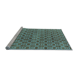 Sideview of Machine Washable Oriental Light Blue Industrial Rug, wshurb459lblu