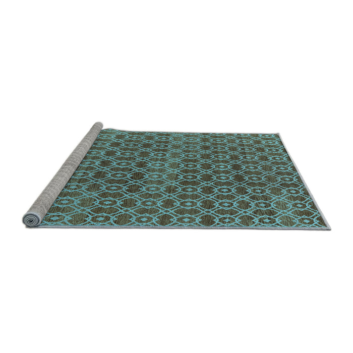 Sideview of Machine Washable Oriental Light Blue Industrial Rug, wshurb459lblu