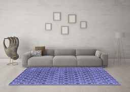 Machine Washable Oriental Blue Industrial Rug in a Living Room, wshurb459blu