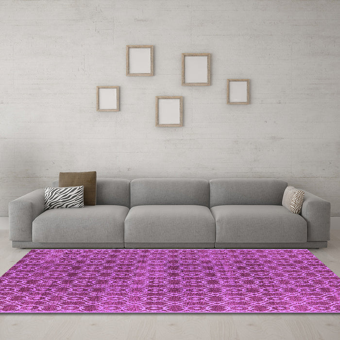Machine Washable Oriental Purple Industrial Area Rugs in a Living Room, wshurb459pur