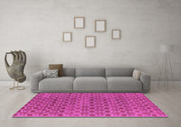 Machine Washable Oriental Pink Industrial Rug, wshurb459pnk