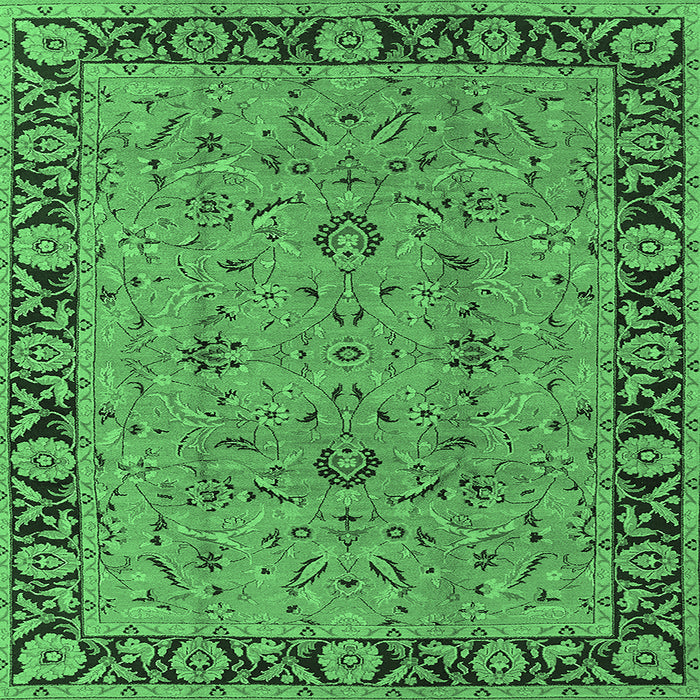 Square Oriental Emerald Green Traditional Rug, urb460emgrn