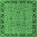 Square Oriental Emerald Green Traditional Rug, urb460emgrn