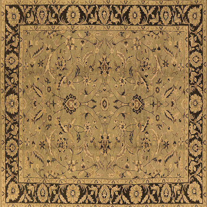 Square Machine Washable Oriental Brown Traditional Rug, wshurb460brn
