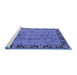 Sideview of Machine Washable Oriental Blue Traditional Rug, wshurb460blu