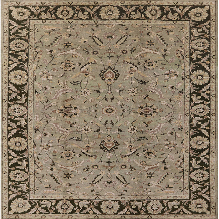 Square Mid-Century Modern Reddish Brown Oriental Rug, urb460