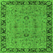 Square Oriental Green Traditional Rug, urb460grn