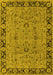 Machine Washable Oriental Yellow Traditional Rug, wshurb460yw