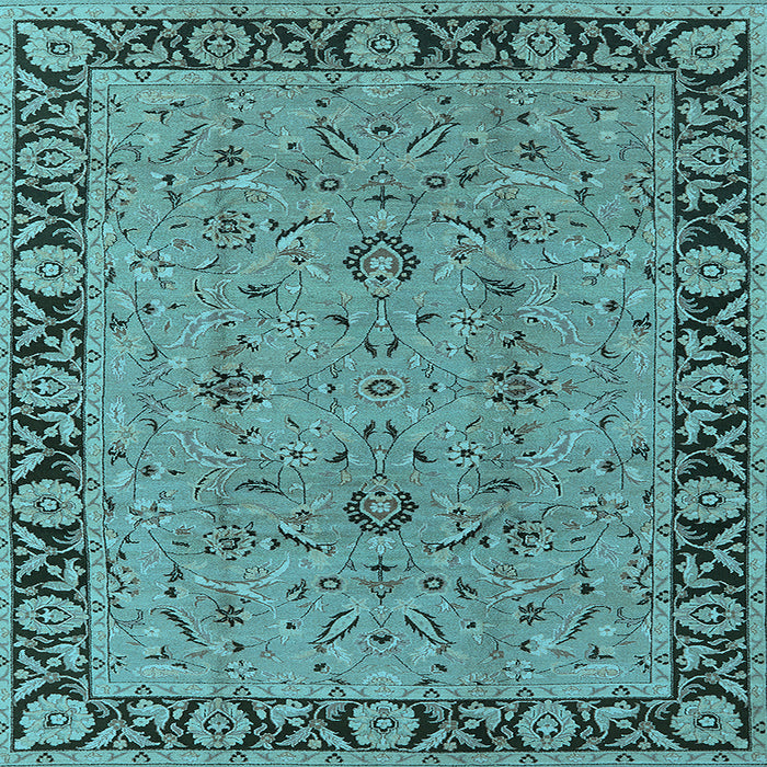 Square Oriental Light Blue Traditional Rug, urb460lblu