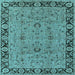 Square Oriental Light Blue Traditional Rug, urb460lblu