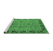 Sideview of Machine Washable Oriental Emerald Green Traditional Area Rugs, wshurb460emgrn