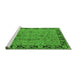 Sideview of Machine Washable Oriental Green Traditional Area Rugs, wshurb460grn