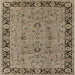 Square Machine Washable Industrial Modern Sepia Brown Rug, wshurb460