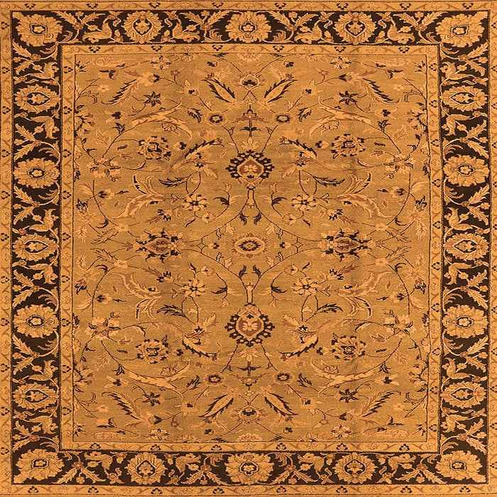Square Oriental Orange Traditional Rug, urb460org