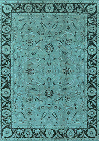 Oriental Light Blue Traditional Rug, urb460lblu