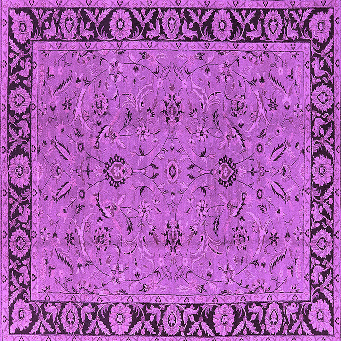 Square Machine Washable Oriental Purple Traditional Area Rugs, wshurb460pur