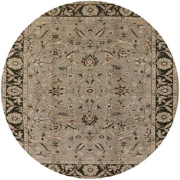 Round Machine Washable Industrial Modern Sepia Brown Rug, wshurb460