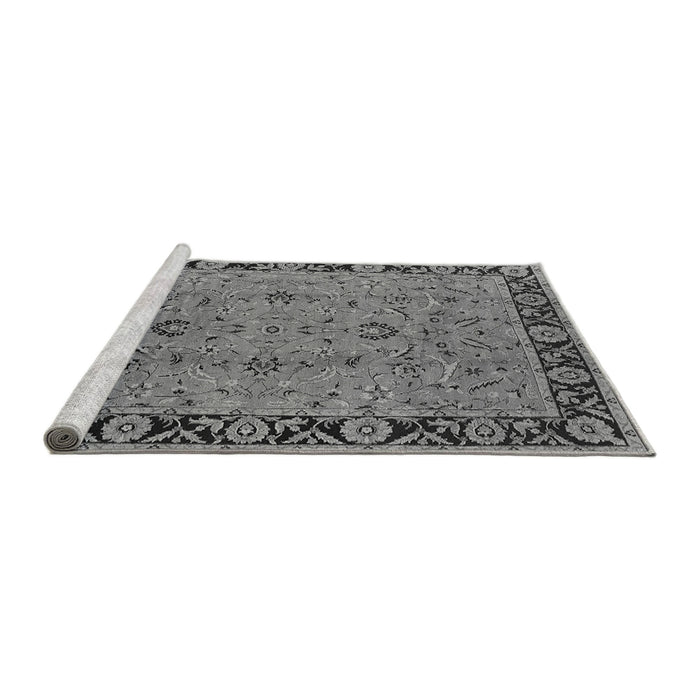 Sideview of Machine Washable Oriental Gray Traditional Rug, wshurb460gry