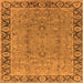 Square Oriental Orange Traditional Rug, urb461org