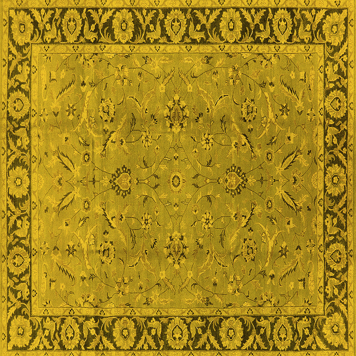 Square Oriental Yellow Traditional Rug, urb461yw