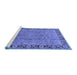 Sideview of Machine Washable Oriental Blue Traditional Rug, wshurb461blu