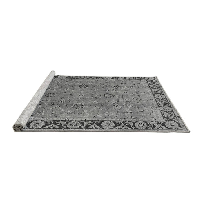 Sideview of Machine Washable Oriental Gray Traditional Rug, wshurb461gry