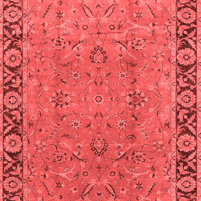 Machine Washable Oriental Red Traditional Rug, wshurb461red