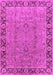 Machine Washable Oriental Pink Traditional Rug, wshurb461pnk