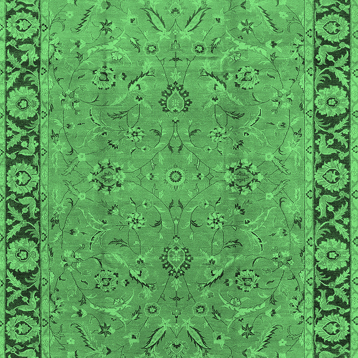 Oriental Emerald Green Traditional Rug, urb461emgrn