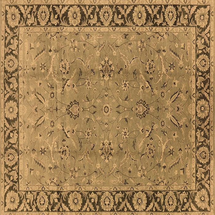 Square Machine Washable Oriental Brown Traditional Rug, wshurb461brn