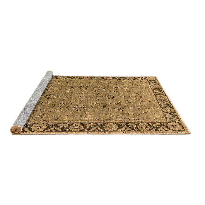 Sideview of Machine Washable Oriental Brown Traditional Rug, wshurb461brn