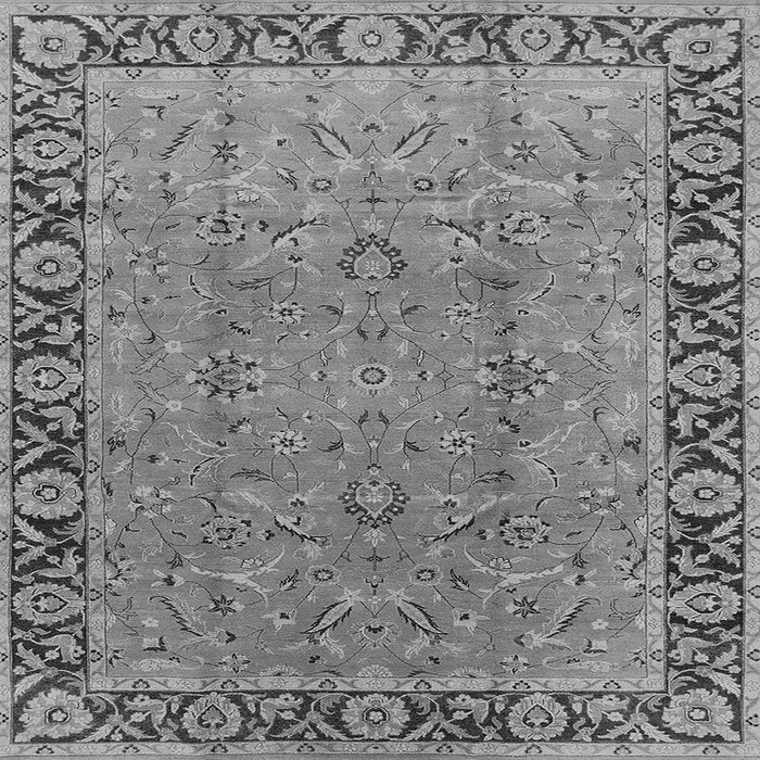 Square Machine Washable Oriental Gray Traditional Rug, wshurb461gry