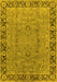 Oriental Yellow Traditional Rug, urb461yw