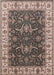 Mid-Century Modern Dark Brown Oriental Rug, urb462