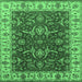 Square Oriental Emerald Green Traditional Rug, urb462emgrn