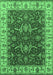 Machine Washable Oriental Emerald Green Traditional Area Rugs, wshurb462emgrn