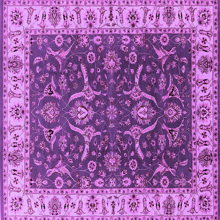 Square Machine Washable Oriental Purple Traditional Area Rugs, wshurb462pur
