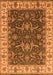 Machine Washable Oriental Orange Traditional Area Rugs, wshurb462org