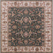 Square Machine Washable Industrial Modern Dark Brown Rug, wshurb462