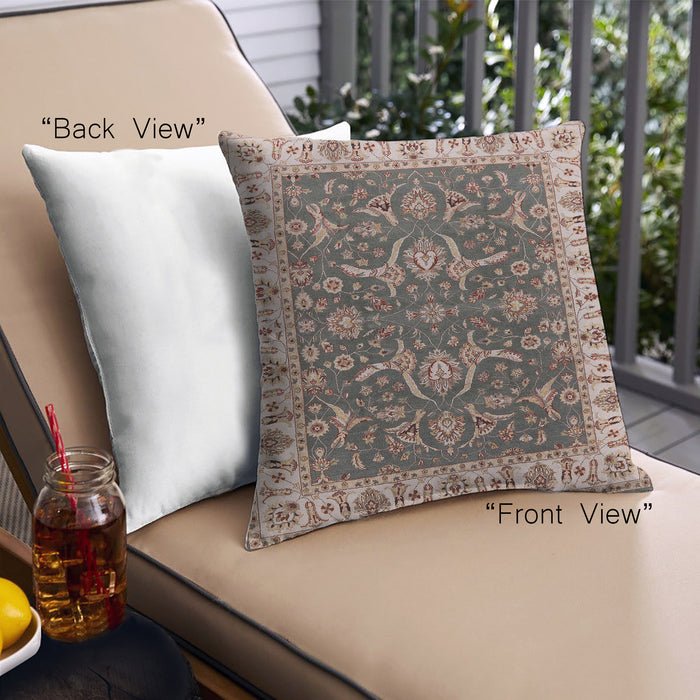 Front View of Mid-Century Modern Urban Square Dark Brown Throw Pillow, 18 inch by 18 inch, pwurb462